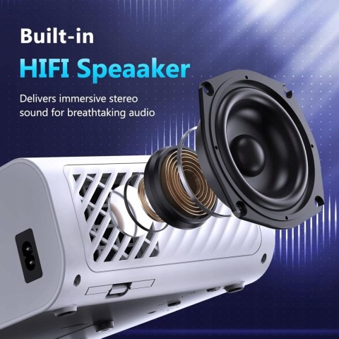 Projektor Full Hd 1080P 9800 Lm 5G Wi-Fi Bluetooth 5.1 350 Cal Domowe Kino