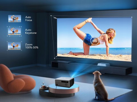 Projektor Led 24000Lm 4K Smart Tv Android Wifi Autofocus 300 Full Hd