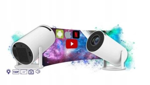 Projektor Led 4K Full Hd Android Z Wifi I Bluetooth 180° Regulacja Kąta