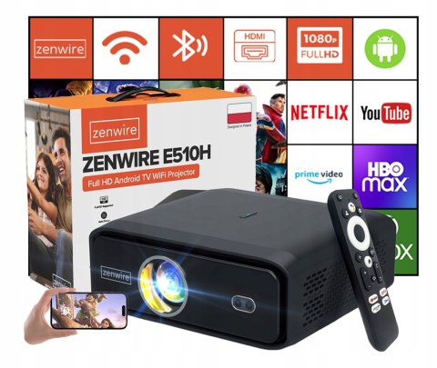 Projektor Led Zenwire E510h 4K Full Hd Android 11 Wifi 15000Lm
