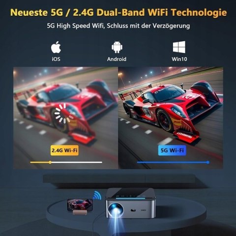 Projektor Multimedialny Xiwbsy T07 1080P 20000 Lumenów, Wifi, Bluetooth