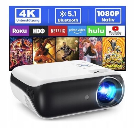 Projektor Rzutnik Full Hd 4K Led 9500Lm Bluetooth 5.1 50-200 Cali Kino