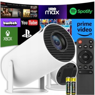 Projektor Smart Android Tv 4K Wifi 130 Cali 4D, Polska Nowy Hy300 Pro 2025