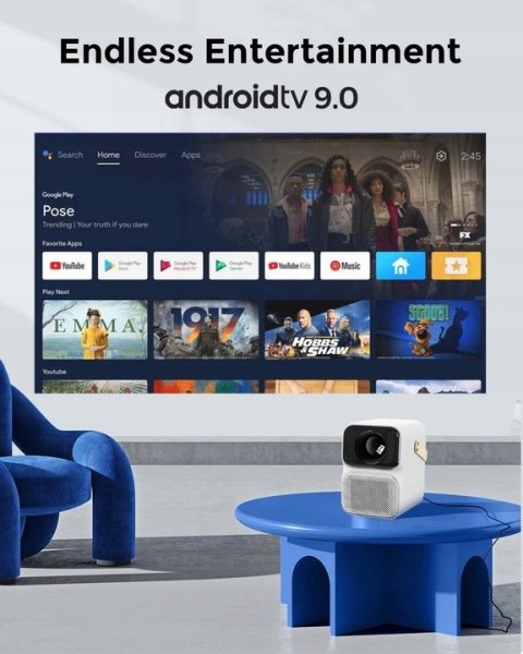Projektor Wanbo T6 Max 1080P Full Hd Android Tv 9.0 200 Wifi Hdmi