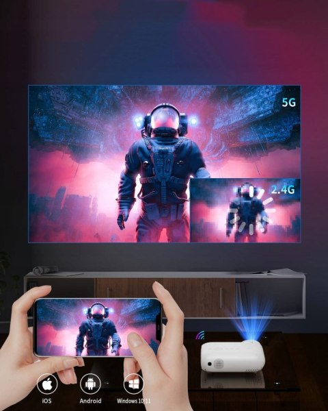 Projektor Yoton Y7 1080P/4K Z Wifi, Bluetooth I Screen Mirroring, Torba
