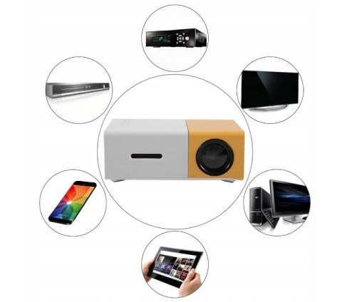 Przenośny Mini Projektor Led Full Hd Do Telefonu, Laptopa, Tableta Usb Hdmi