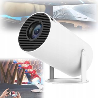 Smart Mini Projektor 720P 180° Obrót, Dwuzakres Wifi 6+Bt, Korekta Trapezu