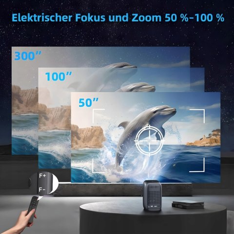 Mini Inteligentny Projektor Akumulatorowy 10400 Mah Led 1080P Czarny