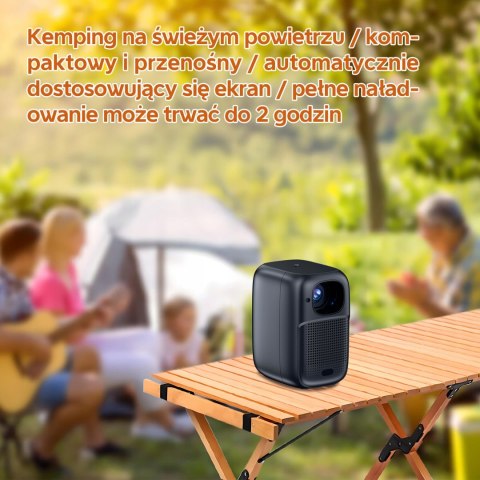 Mini Inteligentny Projektor Akumulatorowy 10400 Mah Led 1080P Czarny