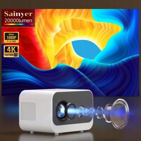 Mini Projektor A11 1080P 4K Wi-Fi Bt5.0 5G 300 Cali Domowe, Korekcja ±60°