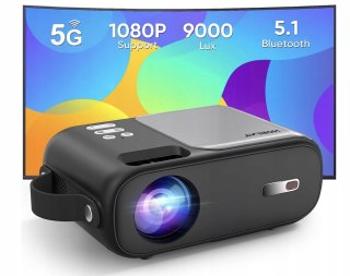 Mini Projektor Bluetooth 5G, Wifi Horlat Wyświetlacz Lcd - Czarny