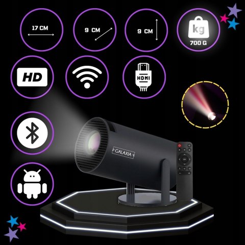 Mini Projektor Galaxia Hy300 Smart Tv Android Wifi Full Hd 180°