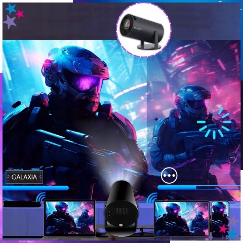 Mini Projektor Galaxia Hy300 Smart Tv Android Wifi Full Hd 180°