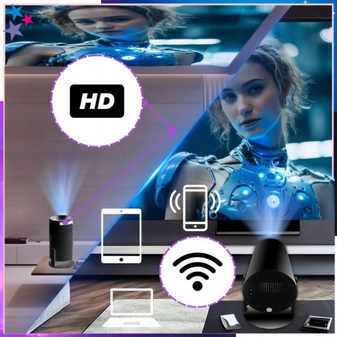 Mini Projektor Galaxia Hy300 Smart Tv Android Wifi Full Hd 180°