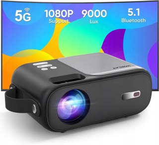 Mini Projektor Lcd Horlat 9000L Hd720p Z Bluetooth, Wifi, 4P Korekcja I Zoom