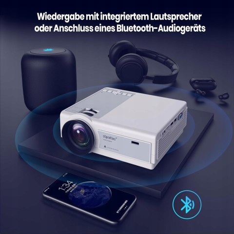 Mini Projektor Staratlas 1080P Hdmi Wi-Fi Bluetooth Trapezowa 12000 Lumenów