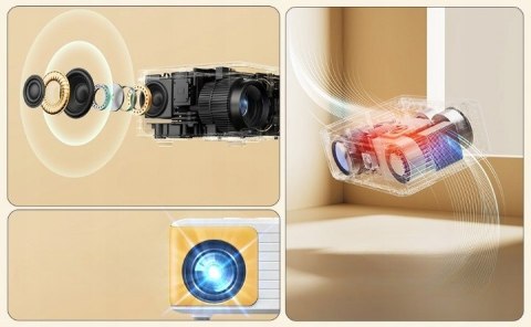 Mini Projektor Yoton Y3 1080P, Wifi Bluetooth, 6000 Lumenów, Przenośny