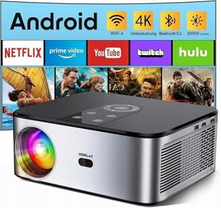 Projektor Horlat 5G 4K,Full Hd25000 Lumenów,Kompatybilny Z Ios Android 300
