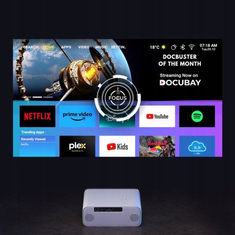 Projektor Lcd 1080P 1000 Ansi Hdr10 Hunkstar P3 Android Wifi Usb Bluetooth