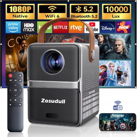 Projektor Led 10000Lm 1080P Z Wifi 5G, Autofokus, Krótkie Fokusem