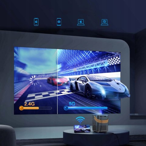 Projektor Led 10000Lm 1080P Z Wifi 5G, Autofokus, Krótkie Fokusem