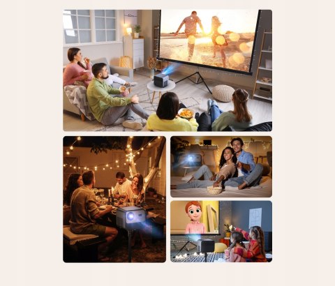 Projektor Led 4K Android Tv 220 Cali 12000 Lumenów Z Wifi I Hdmi