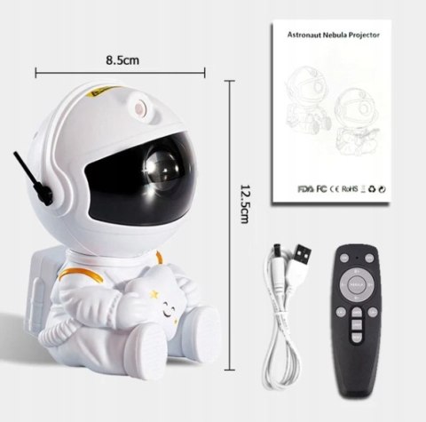 Projektor Led Astronauta Do Pokoju Dziecięcego, Rzutnik Gwiazd, 8 Trybów