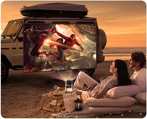 Projektor Led Przenośny Android 11, Auto Korekcja, Wbudowana Bateria, 4K