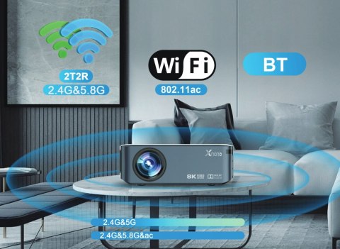 Projektor Led Wifi Bt Android Fhd 12K Ansi Lumenów 200'' Rzutnik Art X1pro