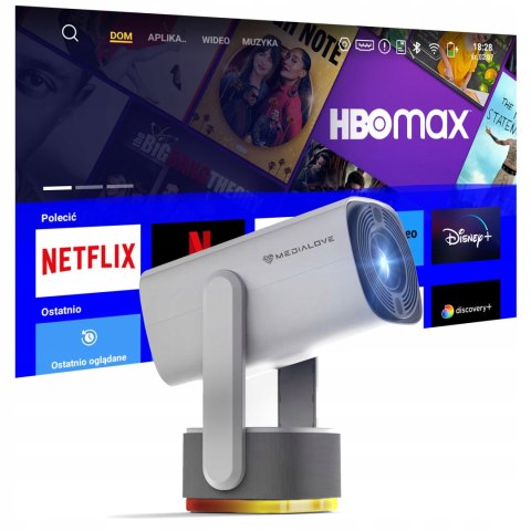 Projektor Medialove K2 Hy300 Plus Led Z Android 11, Wifi, Auto Focus, 250 Ansi