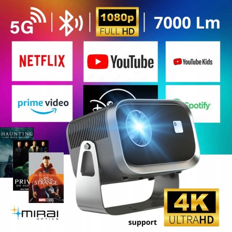Projektor Mirai Optics Lumini 7000 Lumen Android 11 360° Rotacja 150