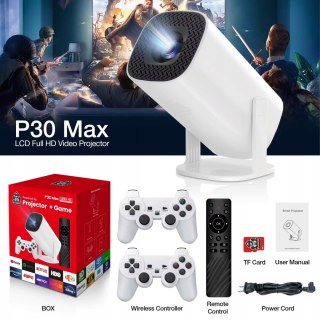 Projektor P30max Z Android 11, 2 Pady Do Gier, 4K, Smart Tv, Netflix