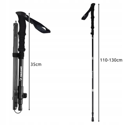 2 Składane Kije Trekkingowe Do Nordic Walkingu, Reg. 110-130 Cm, Rączki Eva