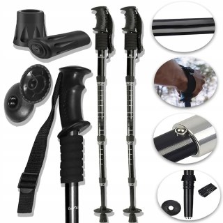 Kieki Trekkingowe Nordic Walking Składane Teleskopowe Z Systemem Antishock