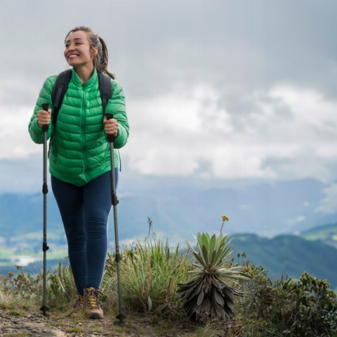 Kiiki Trekkingowe Regulowane Nordic 61-135 Cm, Aluminium, 4 Szt Końcówek