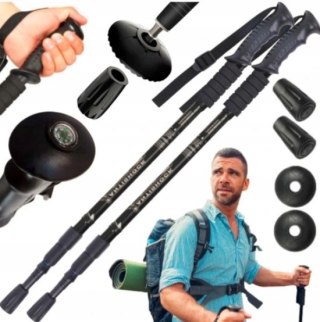 Kije Do Nordic Walking 2 Szt. - Telescopowe, Składane, Anti-Shock, Z Korka