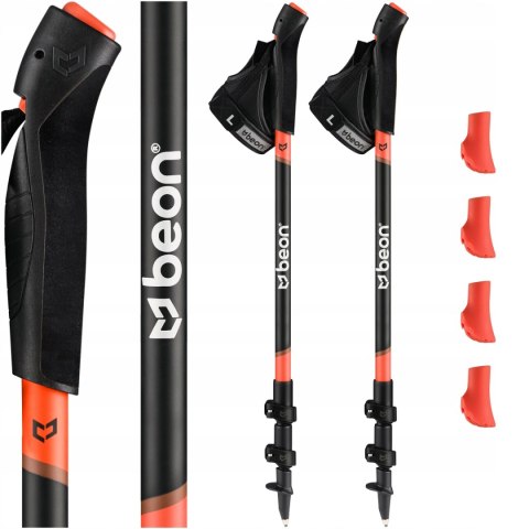 Kije Nordic Walking Beon Nx2 - Telescopowe, Regulowane 61-135 Cm, 4 Nasadki