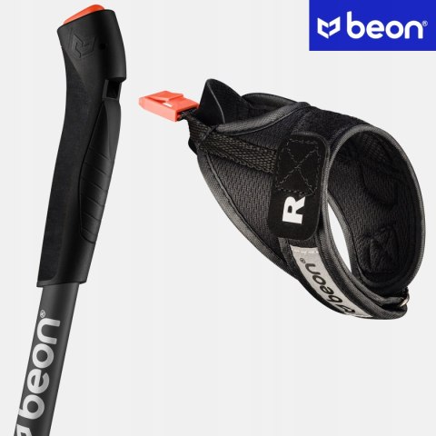 Kije Nordic Walking Składane Beon Fx2 Czarne, Regulowane 110-130 Cm Premium
