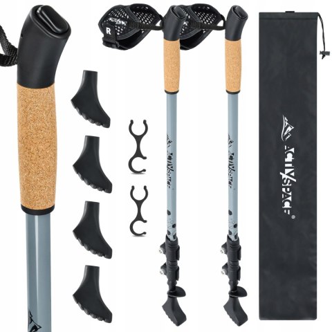 Kije Nordic Walking Składane, Regulowane Teleskopowe 65-140 Cm Do Trekkingu