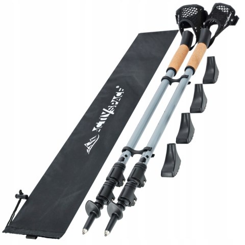Kije Nordic Walking Składane, Regulowane Teleskopowe 65-140 Cm Do Trekkingu