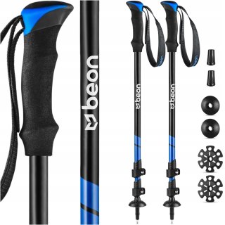 Kije Trekkingowe Beon Smart Blue 2X Teleskopowe 61-135 Cm Do Treningu Spacerów I Turystyki