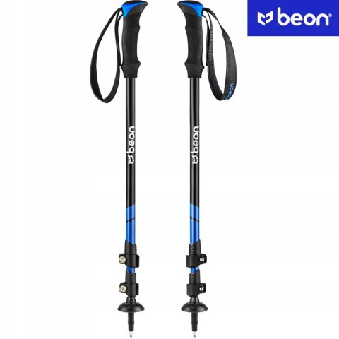 Kije Trekkingowe Beon Smart Blue 2X Teleskopowe 61-135 Cm Do Treningu Spacerów I Turystyki