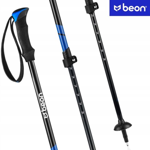 Kije Trekkingowe Beon Smart Blue 2X Teleskopowe 61-135 Cm Do Treningu Spacerów I Turystyki