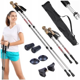 Kije Trekkingowe Sapphire St-073, Grafit, Regulowane, Antishock, Pokrowiec