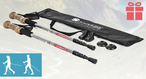 Kije Trekkingowe Sapphire St-073, Grafit, Regulowane, Antishock, Pokrowiec