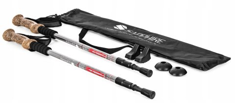 Kije Trekkingowe Sapphire St-073, Grafit, Regulowane, Antishock, Pokrowiec