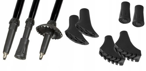 Kijki Trekkingowe Składane Omi 65-135Cm Z Systemem Anti-Shock, 12 Końcówek