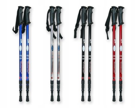 Kijki Trekkingowe Składane Omi 65-135Cm Z Systemem Anti-Shock, 12 Końcówek