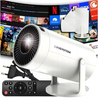 Mini Projektor 4K Smart Android Tv Z Wifi, Bluetooth I Głośnikiem 3W