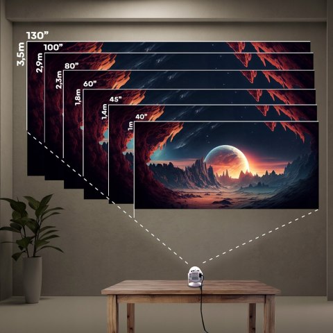 Mini Projektor 4K Smart Android Tv Z Wifi, Bluetooth I Głośnikiem 3W